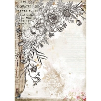 Stamperia Reispapier A4 Romantic Journal Stylized Flower