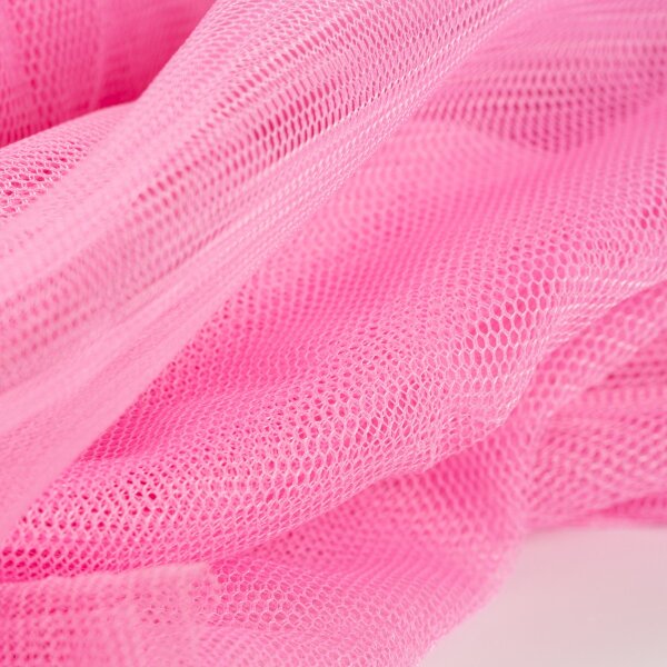 Feintüll mit Glitzer Farbverlauf Rosa-Pink gefleckt