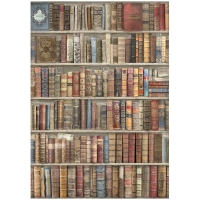 Stamperia Reispapier A4 Vintage Library Bookcases