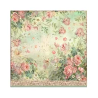 Stamperia Scrapbooking Fabric - Rose Parfum
