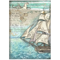 Stamperia Reispapier A4 Songs Of The Sea Sailing Ship