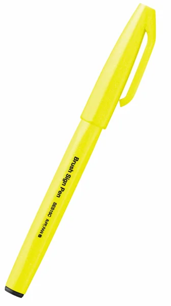 Pentel Brush Sign Pen Pinselstift Fluo Gelb
