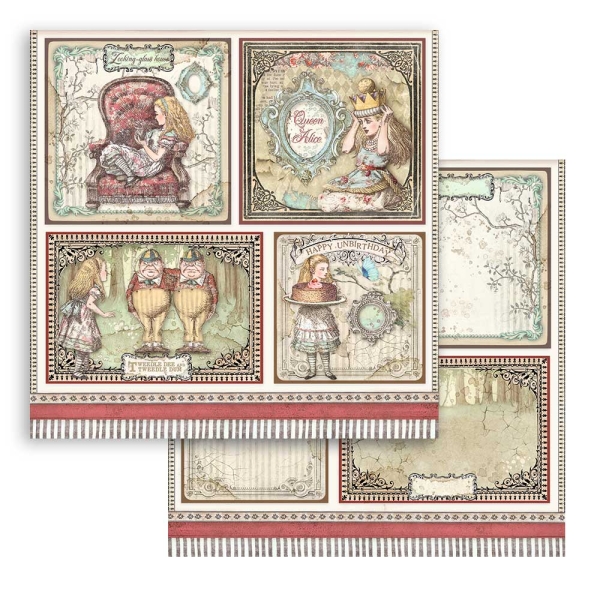 Stamperia Design Papier - Alice Cards
