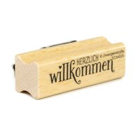 Zwergenstoffe Textstempel «herzlich willkommen»