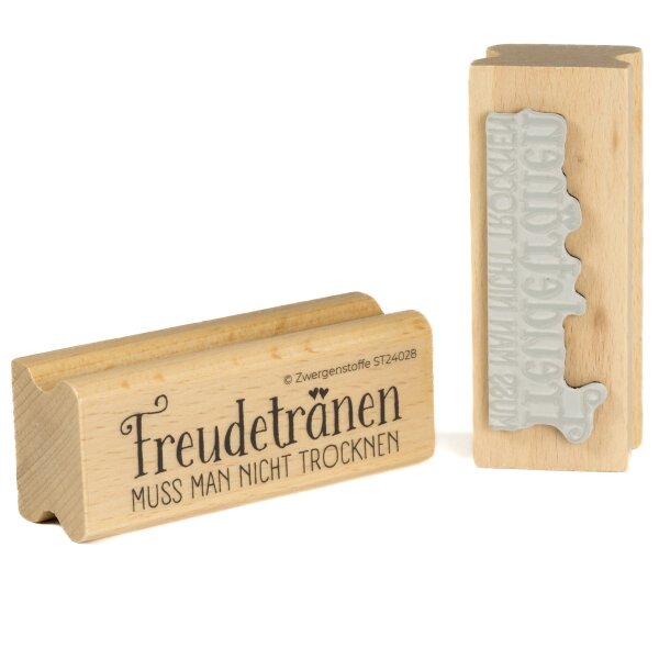 Zwergenstoffe Textstempel «Freudetränen muss man nicht trocknen»