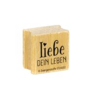 Zwergenstoffe Textstempel «liebe dein Leben»