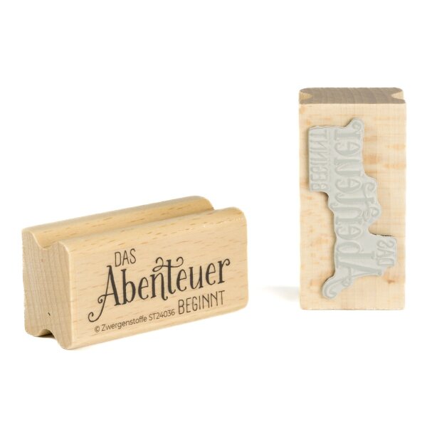Zwergenstoffe Textstempel «das Abenteuer beginnt»