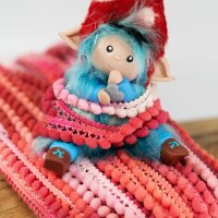 Baby Pomponborte Rot-Pink-Rosa