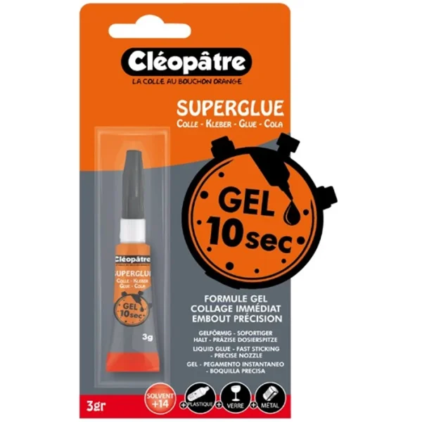 Cléopâtre Superglue Sekundenleim 3g Gel