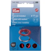 Prym 20 Stk Ösen und Scheiben 11 mm – Rot