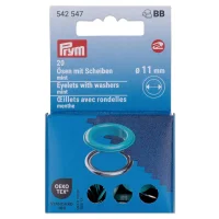 Prym 15 Stk Ösen und Scheiben 14 mm – Aqua