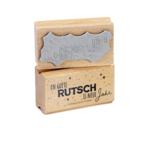 Zwergenstoffe Stempel "en guete Rutsch is neue Johr"