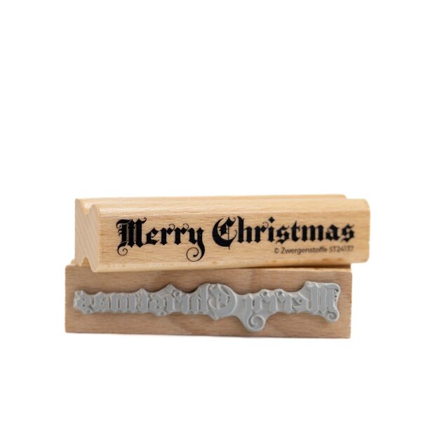 Zwergenstoffe Weihnachtsstempel Fraktur «Merry Christmas»