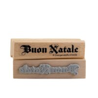 Zwergenstoffe Weihnachtsstempel Fraktur «Buon...