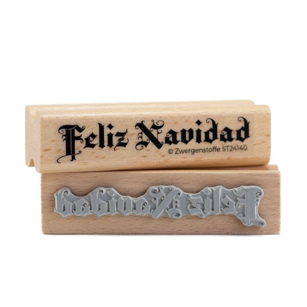 Zwergenstoffe Weihnachtsstempel Fraktur «Feliz Navidad»