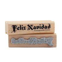 Zwergenstoffe Weihnachtsstempel Fraktur «Feliz...