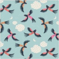 Fat Quarter Baumwolle – Tropical Garden Phoenix Aqua