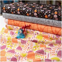 Fat Quarter Kushukuru – schwarze Strichli auf weiss 45x55 cm