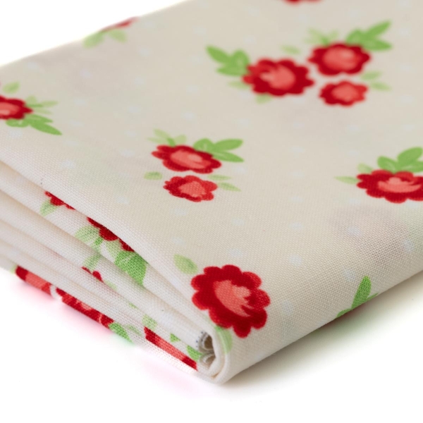 Fat Quarter Baumwolle Baumwolle Harry & Alice - kleine Blumen auf ecru 45x55 cm