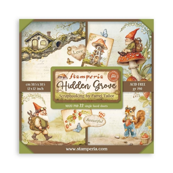 Stamperia Scrapbooking Block 12x12 inch - Hidden Grove