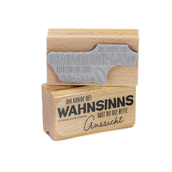 Zwergenstoffe Spruch Stempel "Am Rande des Wahnsinns..."