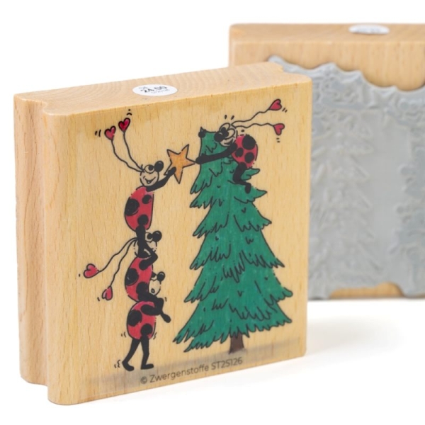 Zwergenstoffe Motivstempel Käferbande "Bäumli schmücke"