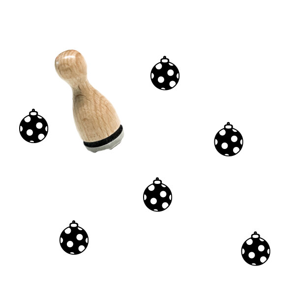 Zwergenstoffe Ministempel 14mm Christbaumkugel mit Punkten