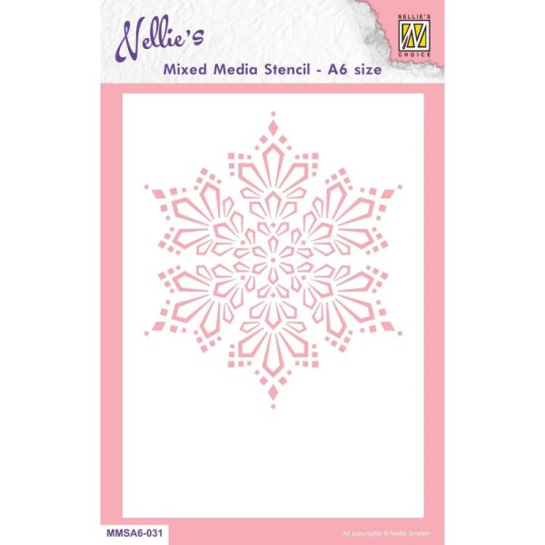 Nellies Choice Schablone A6 (10 x 15 cm) – Snow Crystal