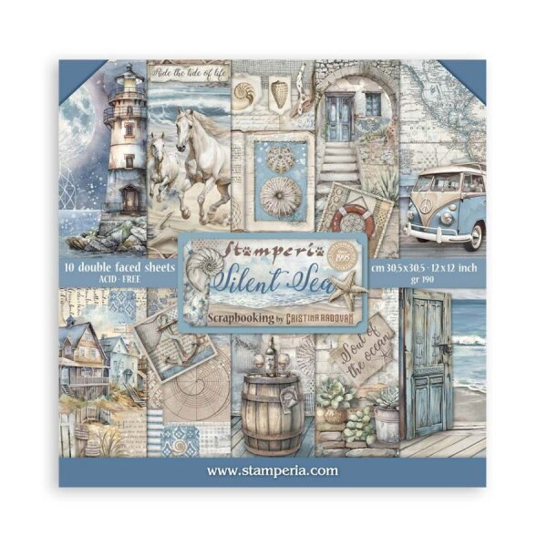 Stamperia Scrapbooking Block 12x12 inch - Silent Sea
