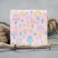 Fat Quarter Baumwolle Fliegenpilzchen mit Glitzer rosa...