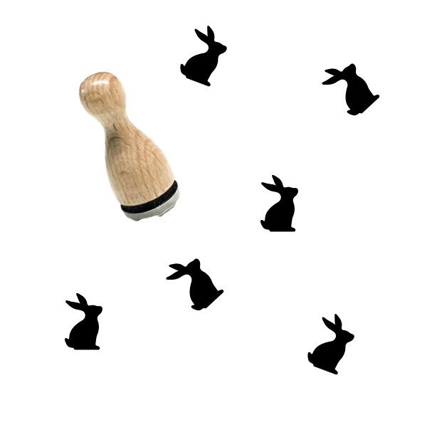 Zwergenstoffe Ministempel 14 mm – sitzendes Kaninchen