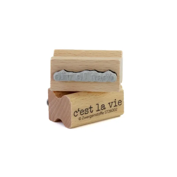 Zwergenstoffe Textstempel «cest la vie»