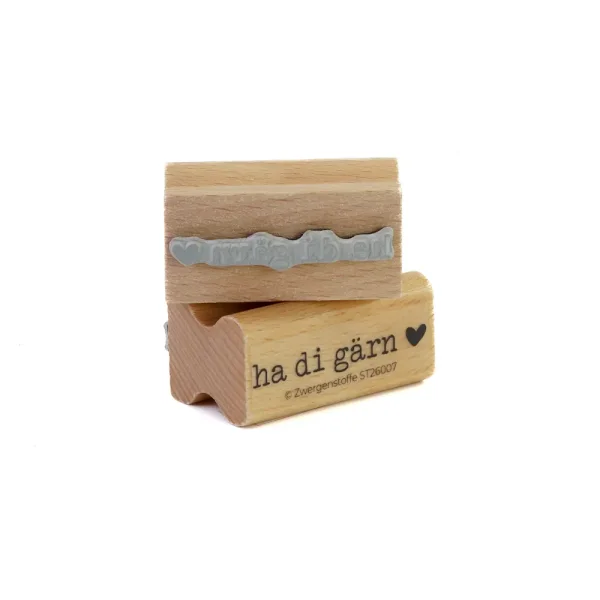 Zwergenstoffe Textstempel «ha di gärn»