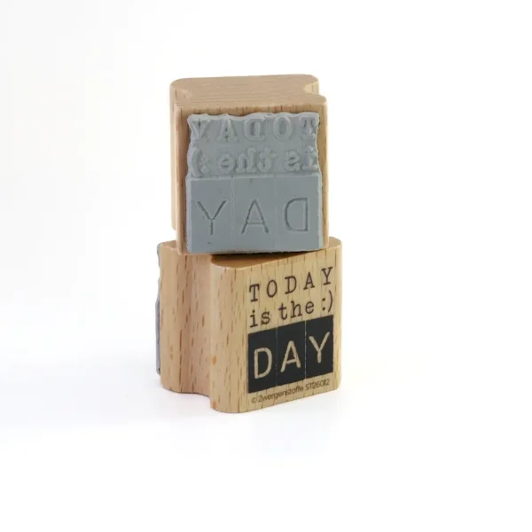 Zwergenstoffe Textstempel «today is the day»