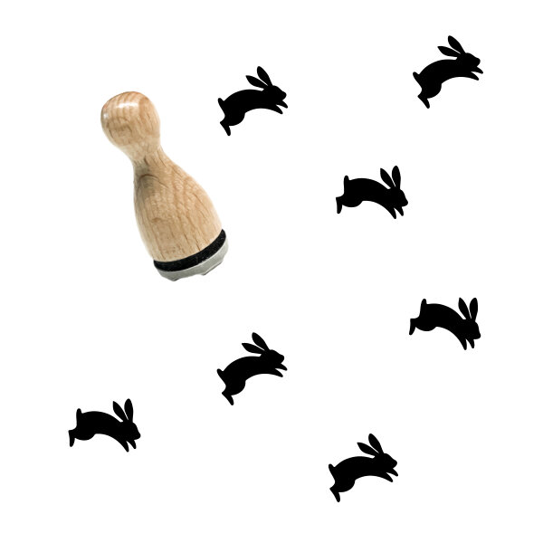 Zwergenstoffe Ministempel 14 mm – Kaninchen im Sprung