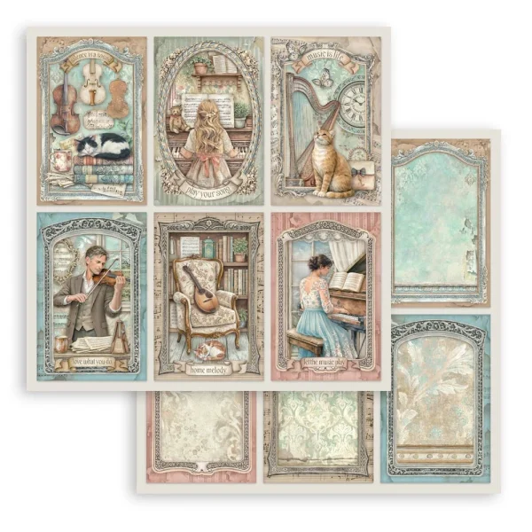 Stamperia Designpapier - Symphony 6 Cards