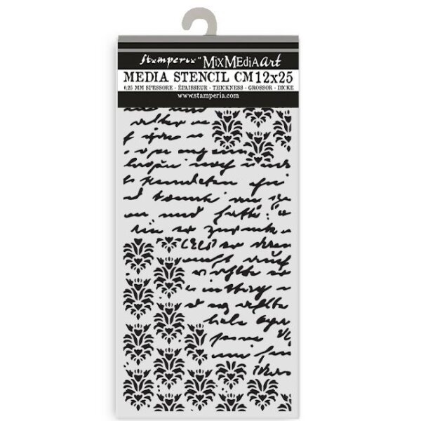 Stamperia Schablone 12 x 25 cm – Secret Diary Seal & Writings