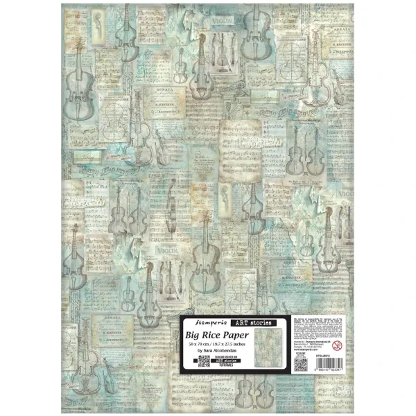 Stamperia Big Rice Paper 50 x 70 cm Symphony Music Pattern