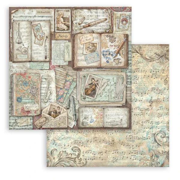 Stamperia Designpapier - Symphony Books