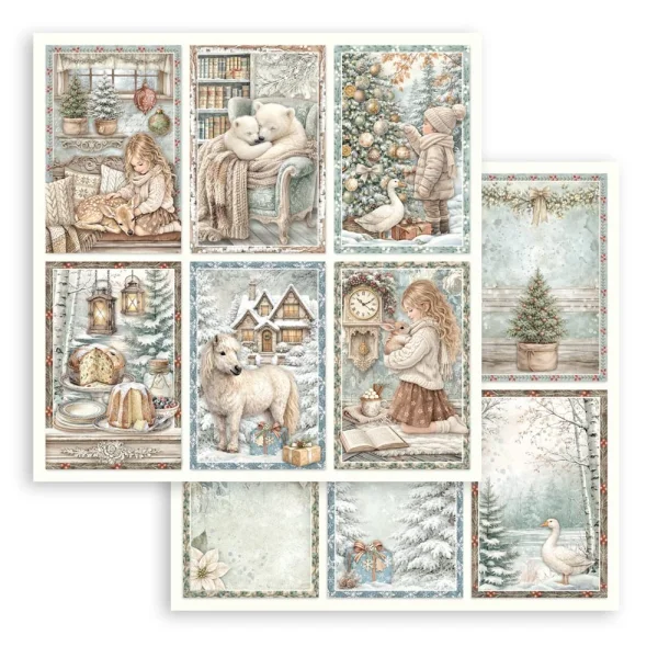Stamperia Designpapier - White Christmas 6 Cards