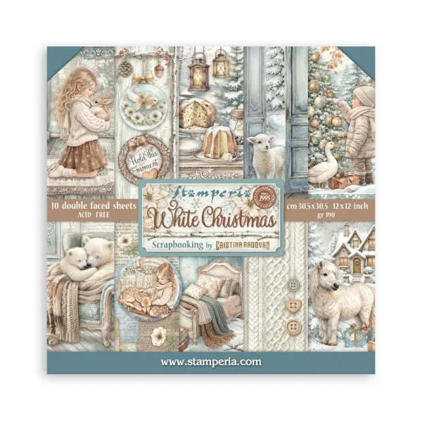 Stamperia Scrapbooking Block 12x12 inch - White Christmas