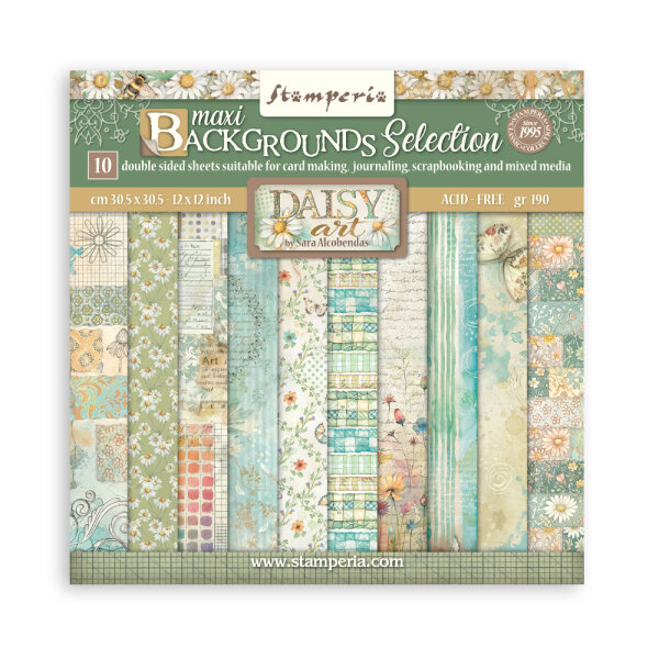 Stamperia Scrapbooking Block 12x12 inch - Daisy Art Backgrounds