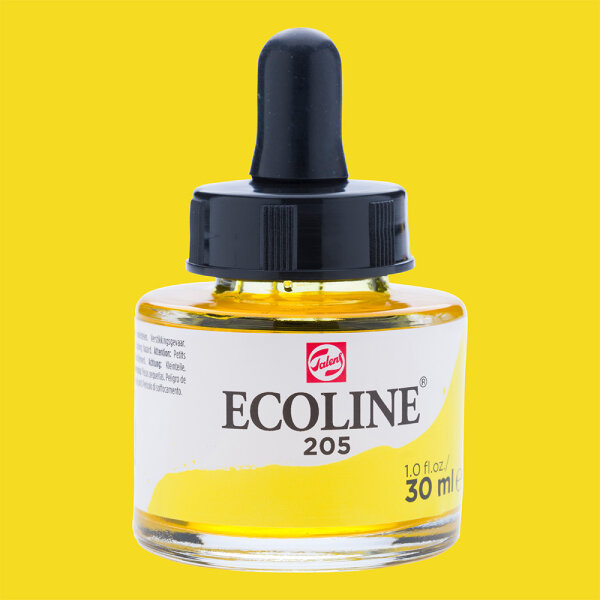 Ecoline flüssige Wasserfarbe 30 ml – Zitronengelb 205