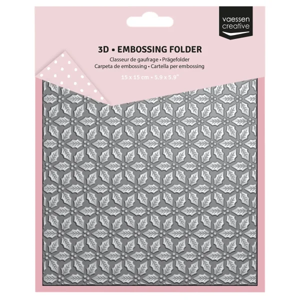 Vaessen Prägefolder 15 x 15 cm – Stechpalmenblätter