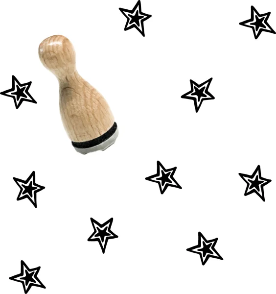 Zwergenstoffe Ministempel 14 mm – Stern in Sternchen