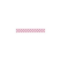 Repsband "Polka Dots" schmal, braun auf rosa