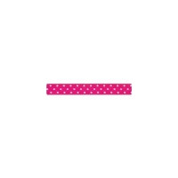 Repsband "Polka Dots" schmal, weiss auf pink