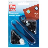 Prym 24 Stk Ösen und Scheiben 8 mm – Schwarz