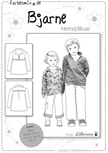 Farbenmix Schnittmuster BJARNE Hemd & Bluse 86/92–146/152