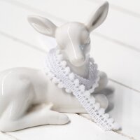 Mini Pomponborte Weiss